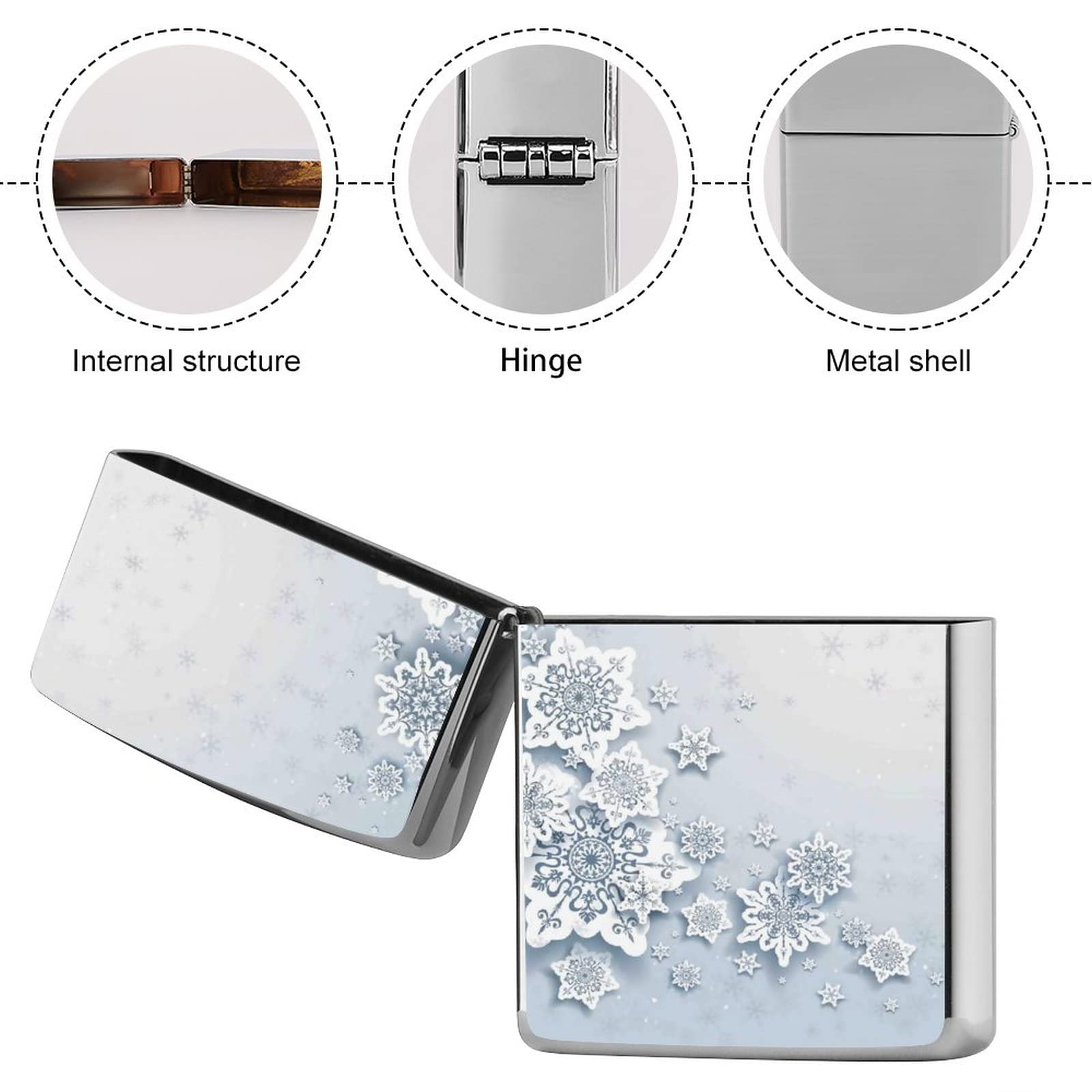 Amazon.co.jp: ジッポライターケース 雪の結晶 銀色 ZIPPO